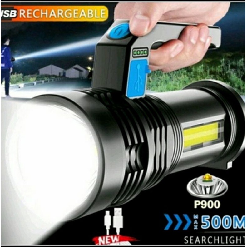 Senter LED+COB Jarak Jauh Super Terang/ Senter Tangan LED COB MX-7501