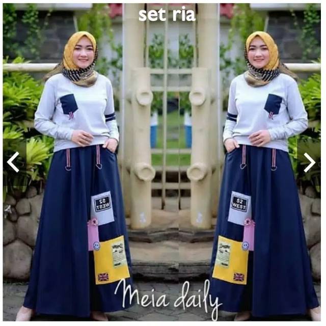 Set Ria | Pakaian muslim  | Baju setelan | Kulot Panjang | Baju Wanita | Gamis Syari | Baju Gamis