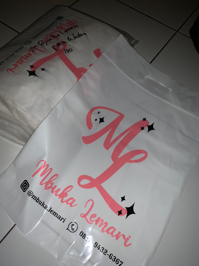 Plastik Klip Pond Ziplock 30x40 2 Warna Sablon - Custom Desain Design Sendiri Untuk Sepatu Baju Dll