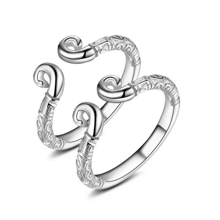 Goldkingdom Fashion Perhiasan Aksesoris Ready Stock S925 Sterling Silver Cincin Kepribadian Yang Dapat Disesuaikan Drop Lem Matahari Bulan Berlian Pria Dan Wanita Pasangan Rings
