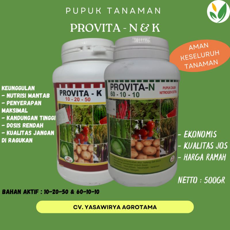 PAKET PUPUK DAUN & BUAH PROVITA-N & PROVITA-K / PUPUK GENERATIF DAN VEGETATIF / PENGGANTI GANDASIL