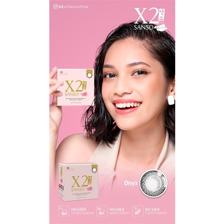 X2 SANSO PINK &amp; X2 SANSO BLACK NORMAL / softlens / softlense /softlen /Lensa  Kontak/BS