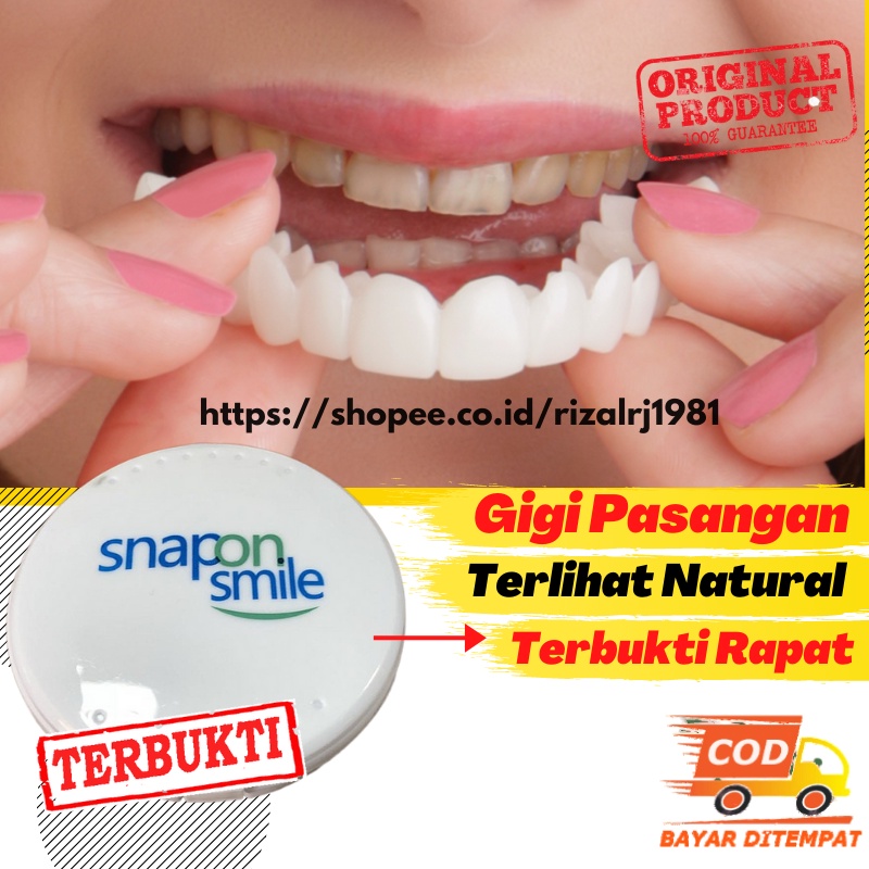 Gigi Palsu Atas Bawah Snap On Smile Gigi Palsu Instan Silikon Snap On Smile Putih Authentic Original