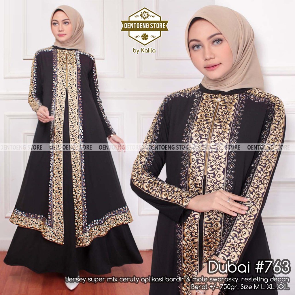 Abaya Turkey Dubai 763 Gamis Muslim Dress Jumbo Busui