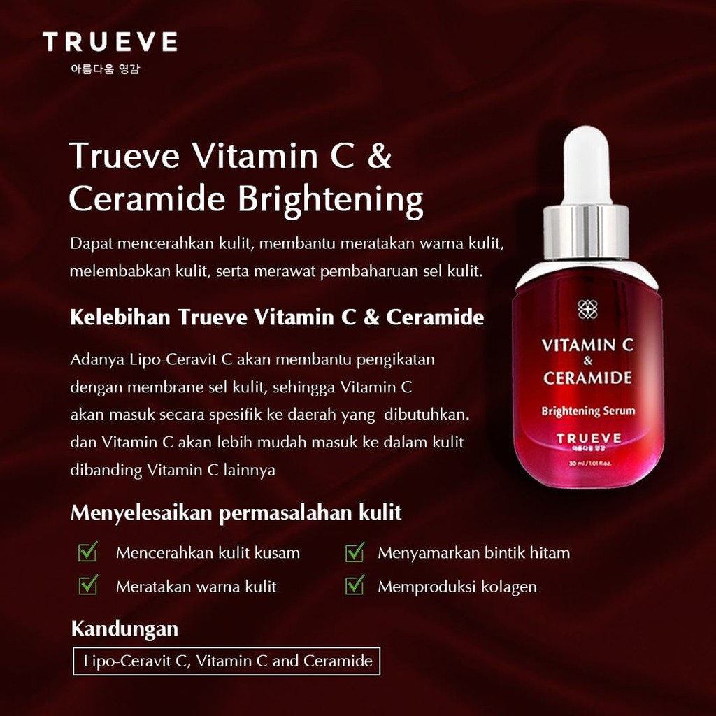 Trueve Skincare Koleksi Serum Wajah &amp; Eye Cream Gel