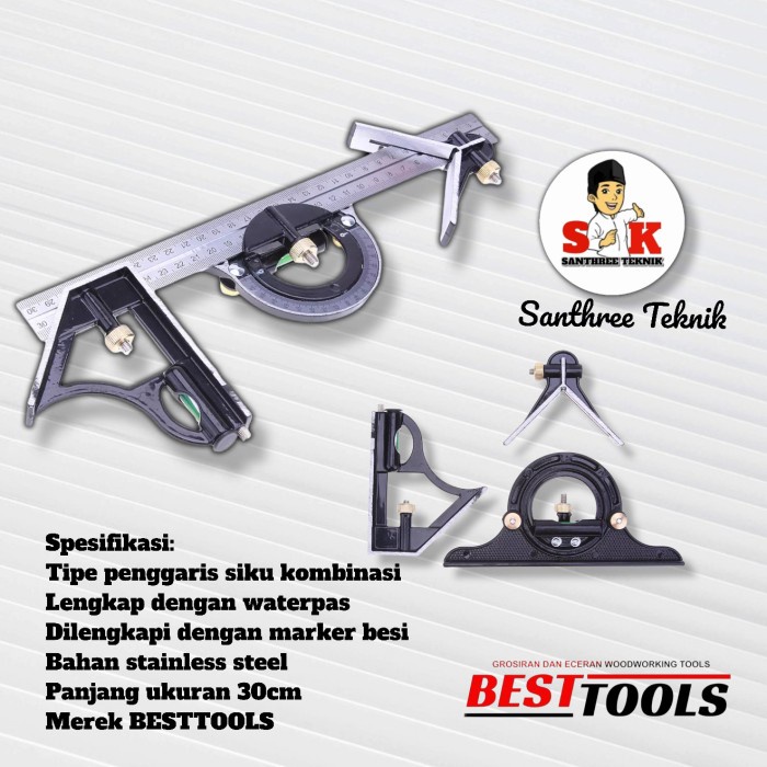 

Unik Combinasion Square Ruler / Siku Kombinasi / Penggaris Waterpass Berkualitas