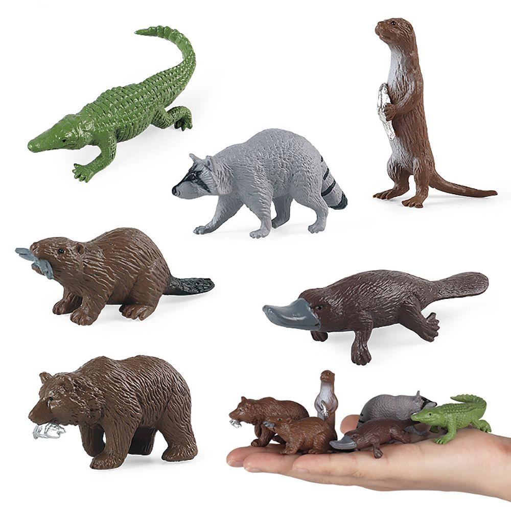 R-flower 6 / 12PCS Miniatur Koala / Raccoon / Kambing / Kambing Untuk Dekorasi Lansekap Mikro