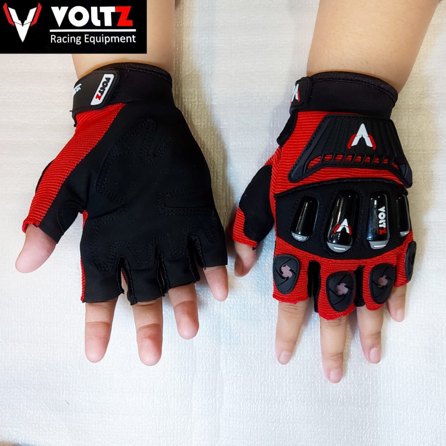 Sarung Tangan Motor HALF Pendek SETENGAH jari VOLTZ VX01S Keren Cakep