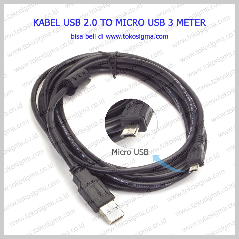 HOWELL KABEL USB 2.0 MICRO USB DATA DAN CHARGER 3 meter