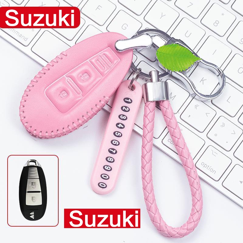 leather Style Keyless Remote Car Key Leather Protection Cover Casing key case for Suzuki Vitara Swift XL7 Presso Dzire Jimny Ciaz Celerio Ertiga