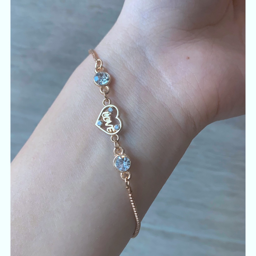 Gelang Serut titanium emas wanita berlian fashion wanita korea gelang tangan mutiara rantai Xuping bracelet aksesoris-#12