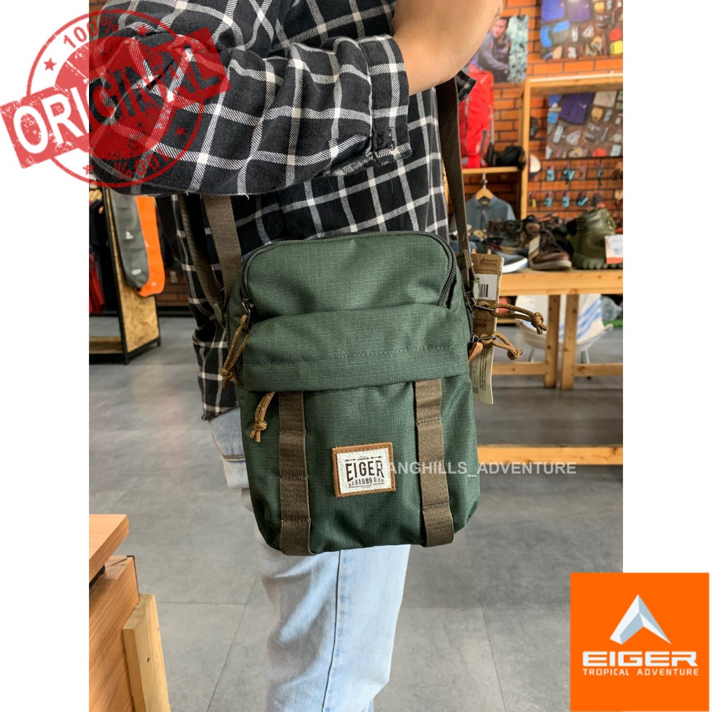 EIGER1989 1989 TAS SELEMPANG PRIA SEAWAY 2.0 POUCH GREEN DIJAMIN ORIGINAL