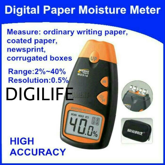 

Paper Moisture Meter MD916 Kertas Karton Kardus Kayu MC Tester MD-916 Carton MD 916 Corrugated Box
