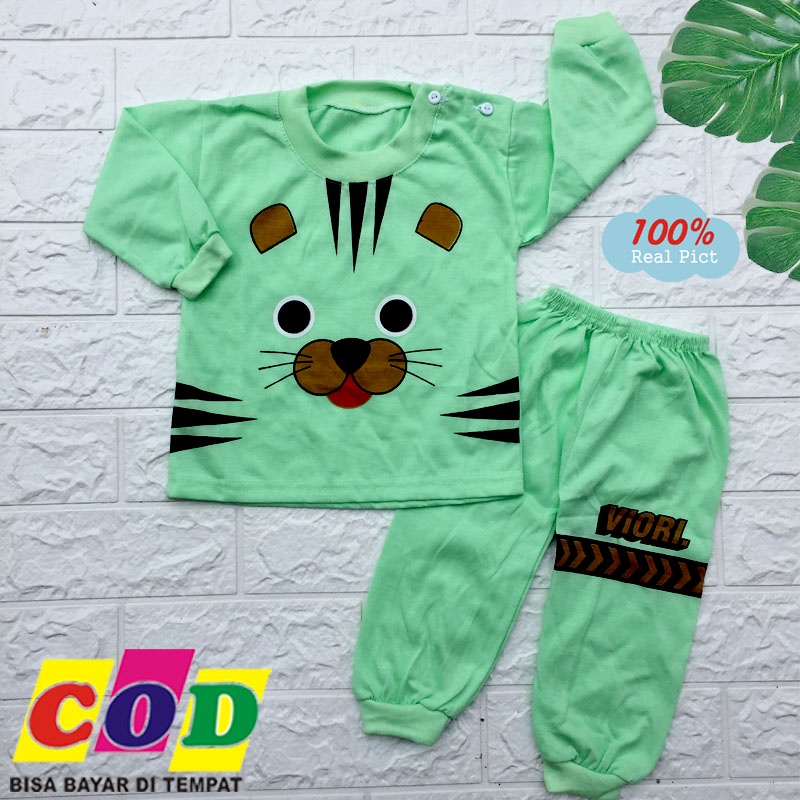 Ana Baby - Baju Bayi Piyama Bayi kancing Bahu Laki Perempuan Anak Usia 3-12 Bulan