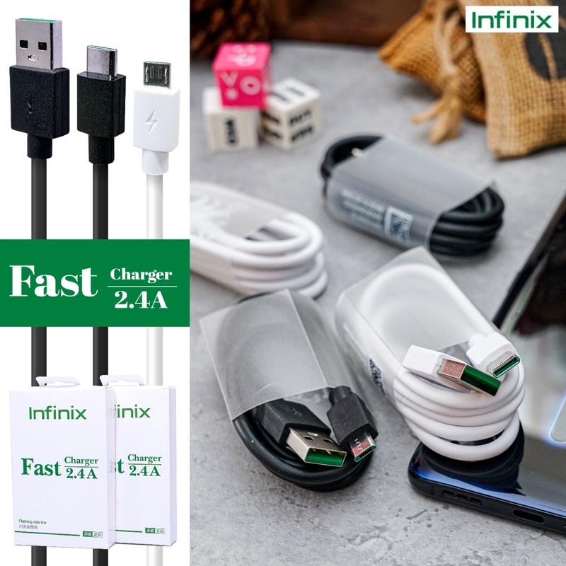 Kabel data Infinix Fast Charging Type C Micro USB 1meter kabel cas casan original