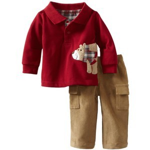 Mud Pie Bear Polo Pant Set