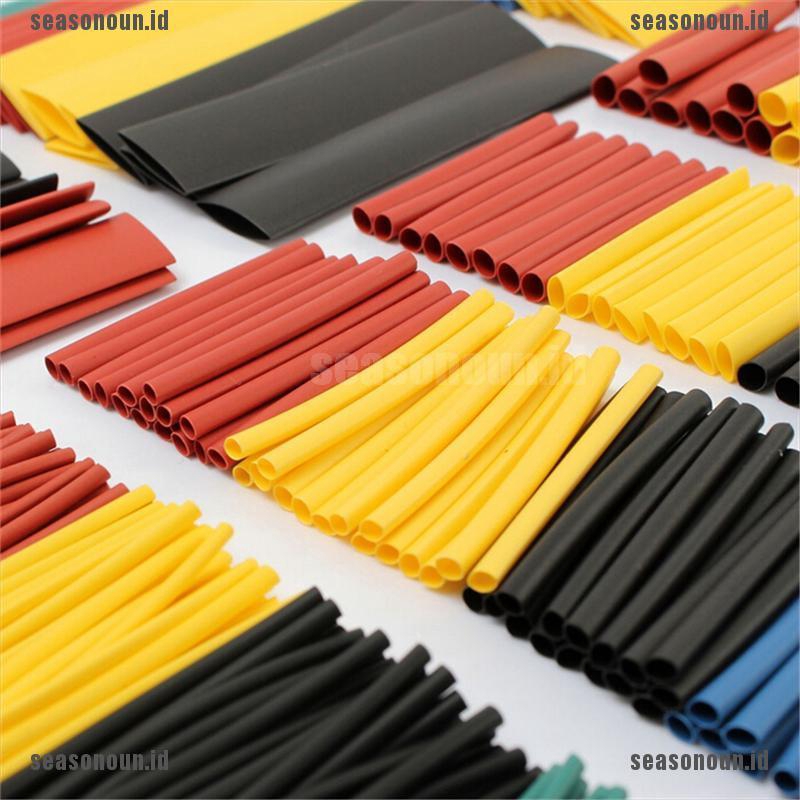 【un】328 Pcs 5 Colors 8 Sizes Assorted 2:1 Heat Shrink Tubing Wrap Sleeve Kit t