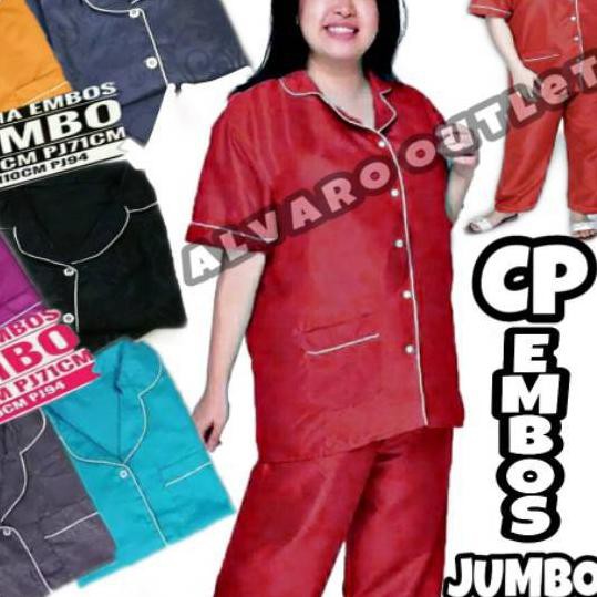 SALE Alvaro Outlet PIYAMA DEWASA CP JUMBO EMBOS PREMIUM  - FIT TO XXXL / LD 120CM MURAH