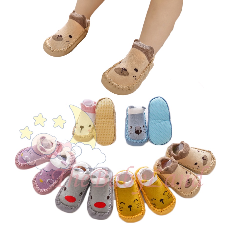 [1KG 35PCS] Babyland Kaos Kaki Anti Slip Bayi Motif Karakter Zoo Sepatu Baby Prewalker Anak Import