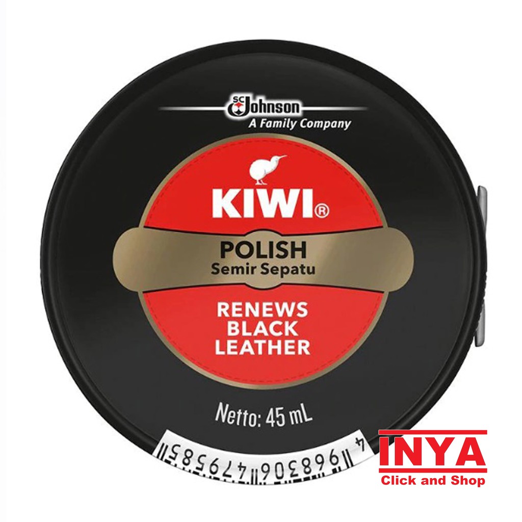 KIWI POLISH RENEWS BLACK LEATHER 45ml - Semir Sepatu Padat Hitam