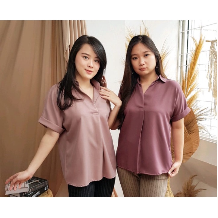 Tq88indonesia Fashion Baju Atasan Wanita Terbaru /  Shasha Blouse Oversize / Busana Casual Cewek / Blus / Ootd / Outfit