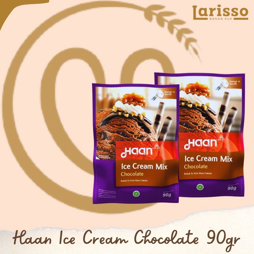 

HAAN ICE CREAM MIX CHOCOLATE BUBUK ES KRIM RASA COKLAT 90GR