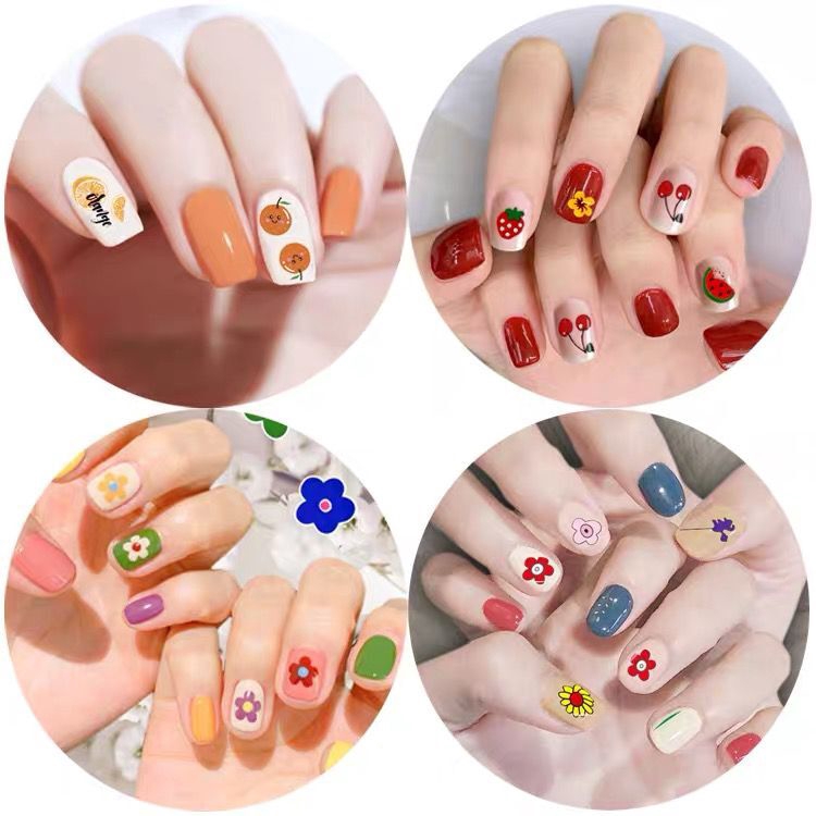 14Pcs / Set Stiker Kuku 3D Nail Sticker Motif  Nail Sticker  Cat kuku Nail Stickers Stickers nail art Fake nails Art stickers