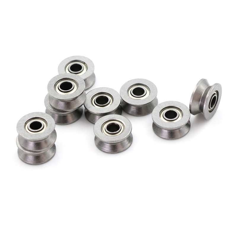 Deid 10pcs Bearing Pulley Ball Bearing HCS Deep V Groove Ukuran 3x12 X 4mm