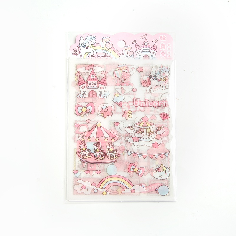 4 Sheets Korean Frosted PET Stationery Decoration Sticker Girl Handbook Diary DIY Material