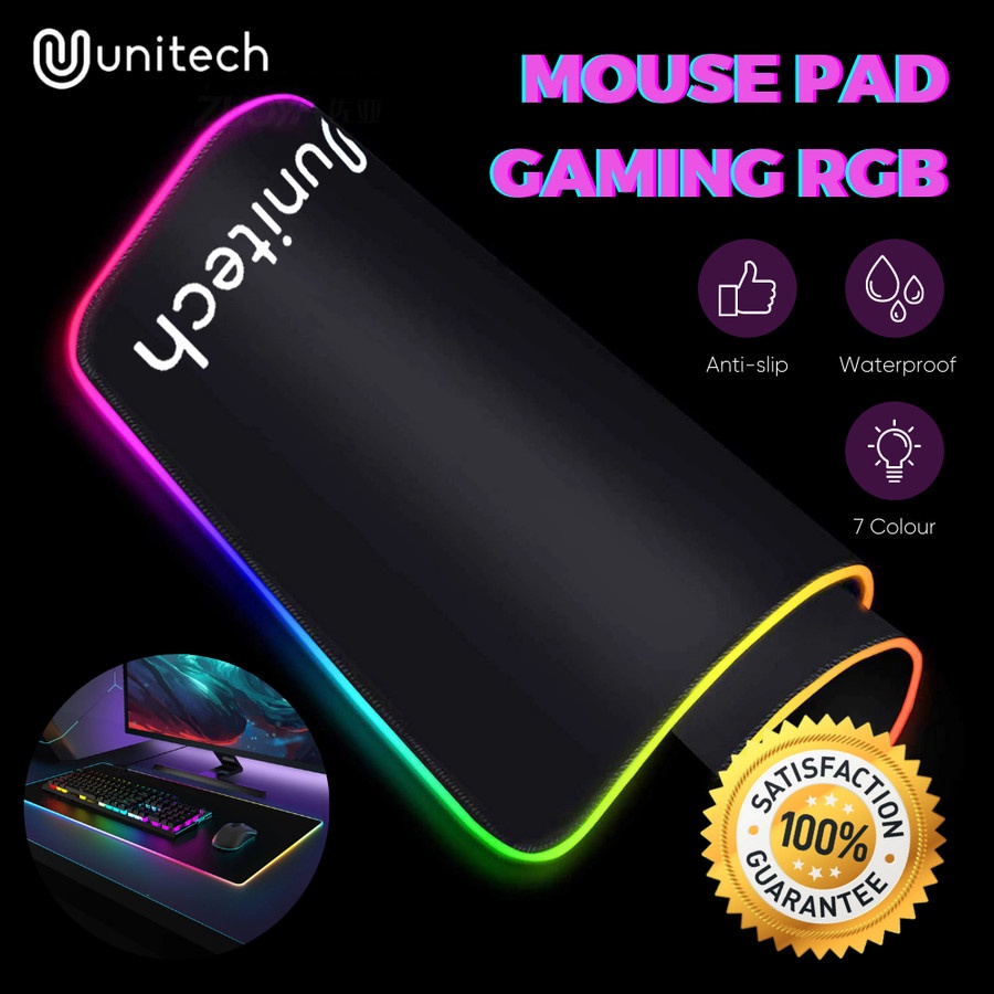 Mousepad Gaming RGB LED Light UNITECH Mousepad RGB 80 x 30 cm