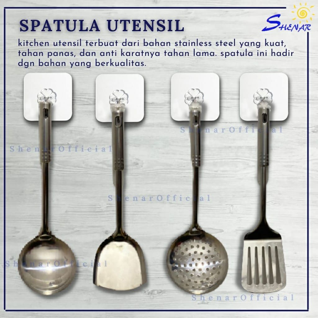 ALAT MASAK SUDE / IRUS / EROS / SENDOK SOP / CENTONG / CIDUK / SEROKAN / SPATULA SET - SPATULA 4 IN 
