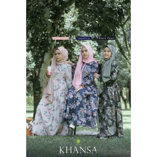 Khansa Dress by Ragela Gamis Motif Bunga Gamis Elegan Gamis Kasual Gamis Shakila Shaqila