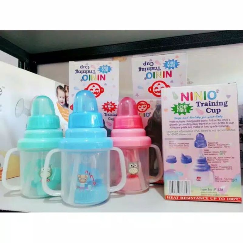 botol minum bayi training cup 3 in 1 ninio