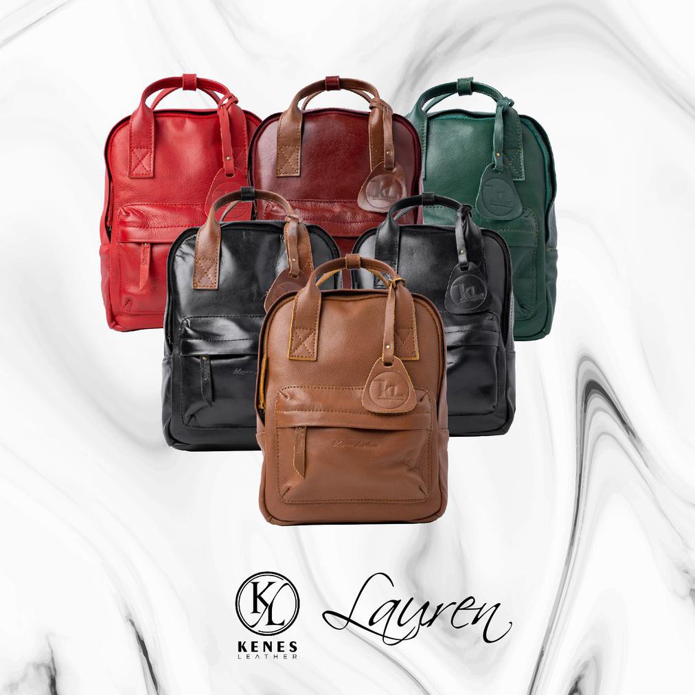 Kenes Leather - Tas Ransel Wanita Kulit Asli - Backpack Lauren Pullup All Colors