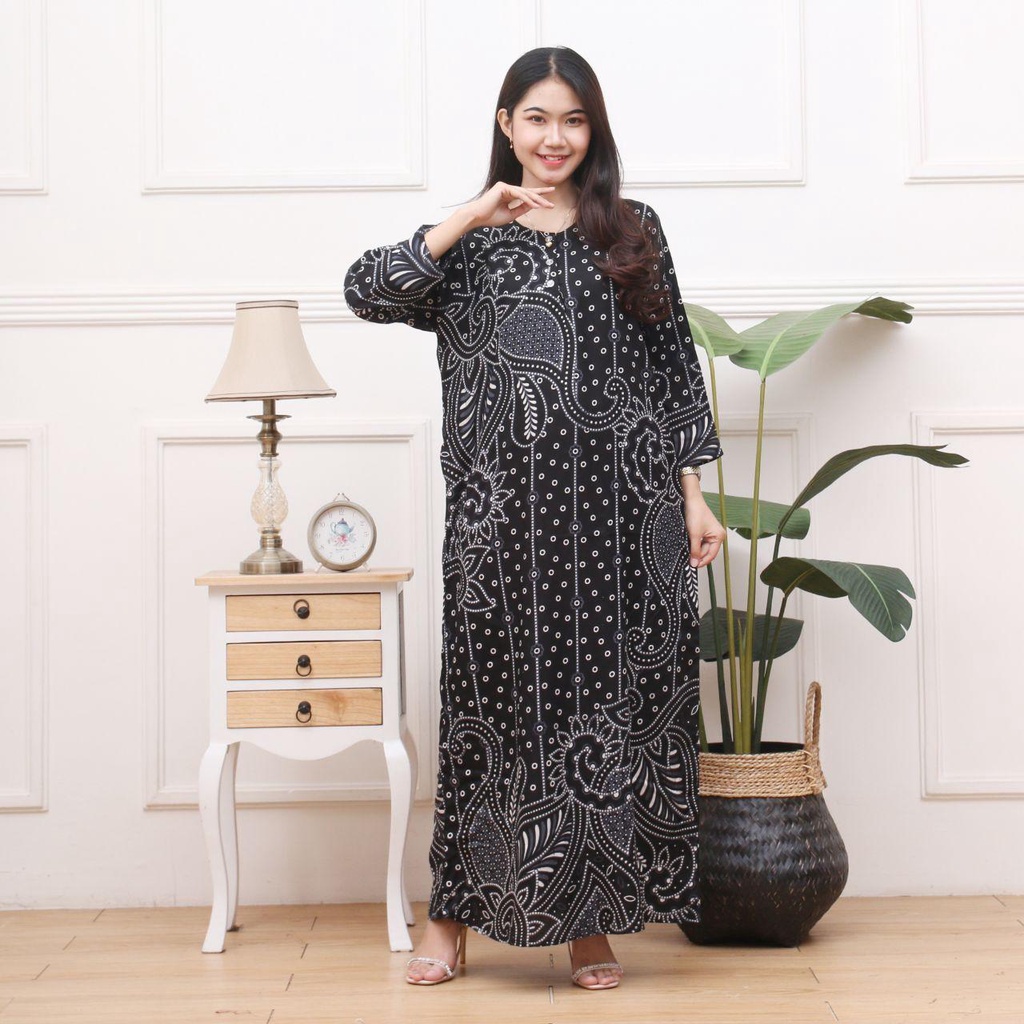 Longdres Batik AYLEEN  Daster busui  Baju batik  Baju tidur  Dress batik