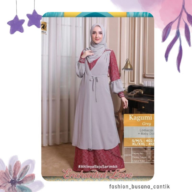 Baju Gamis Modern Kagumi 189 Ethica Busana Muslim Wanita Dewasa Dress Pesta Menawan bahan Lodiarza
