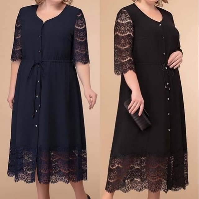 Dress brokat khusus jumbo Bigsize