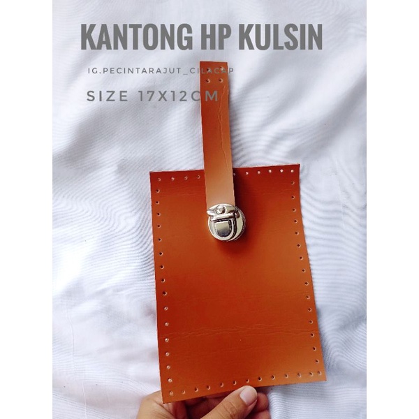 Kulit sintetis kantong hp tas Rajut