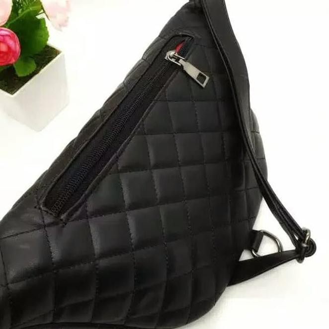 S055 Tas Pinggang Selempang Wanita Bumbag Tas Cewek Ukuran Besar Chanel N - Putih U72T