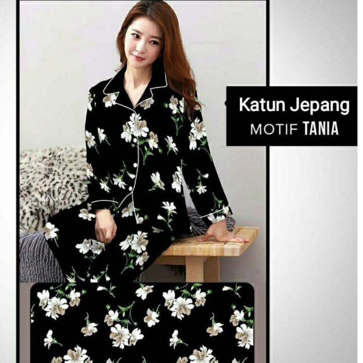 Baju Tidur Katun Jepang Motif Bunga