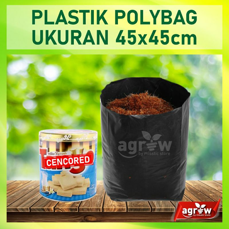 Plastik Polybag Besar 45x45 cm Pot Benih Bibit Buah Bunga Sayuran Ecer Harga Perlembar