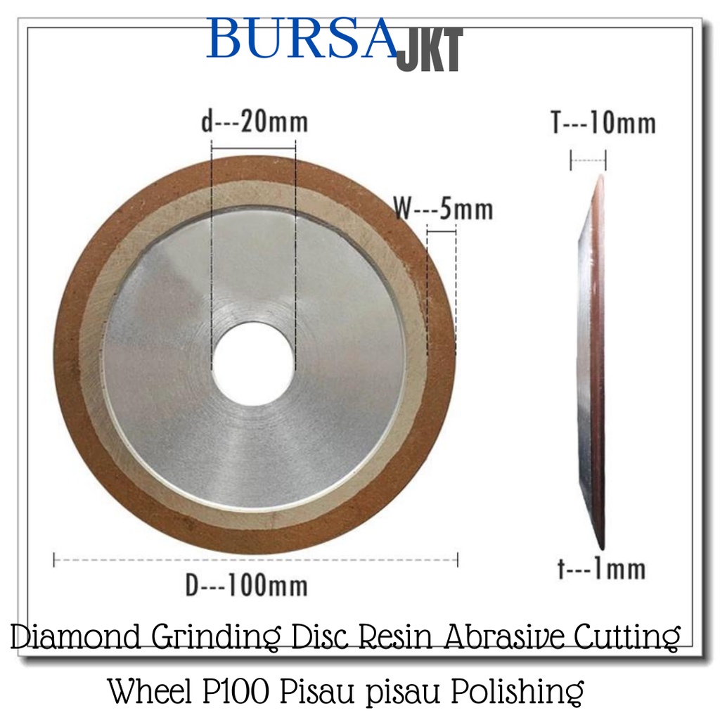 DIAMOND GRINDING ASAH TCT 100 MM BATU ASAH PISAU PLANER BLADE TCT GRID