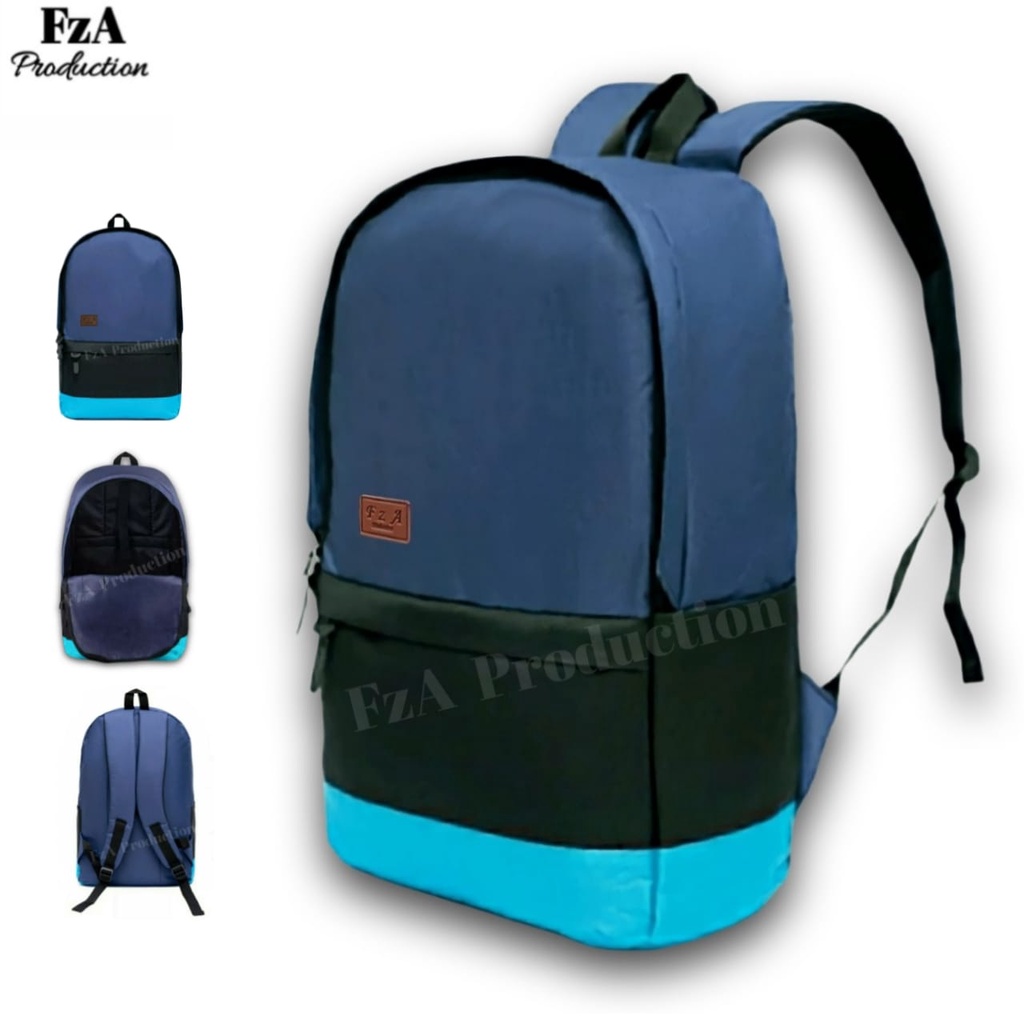 Tas Ransel Gendong Laptop Distro Sekolah Kuliah Pria Wanita Black Murah Original FzA BUY 1 GET 2