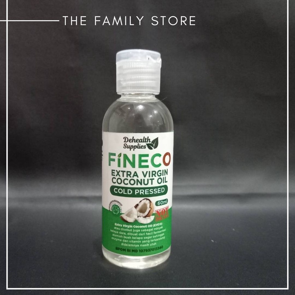 

Dehealth Supplies FINECO Extra Virgin Coconut Oil COLD PRESSED EVCO 60ml/100ml