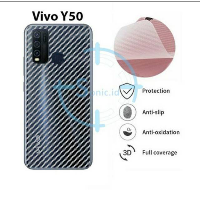 SKIN CARBON VIVO Y30 - ANTI GORES BELAKANG VIVO Y30 NEW 2020