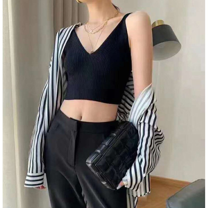 TANK TOP Kode 02 fashion improt cewek / ada cup bra / bahan ribs kualitas premium / tanktop fashion-1