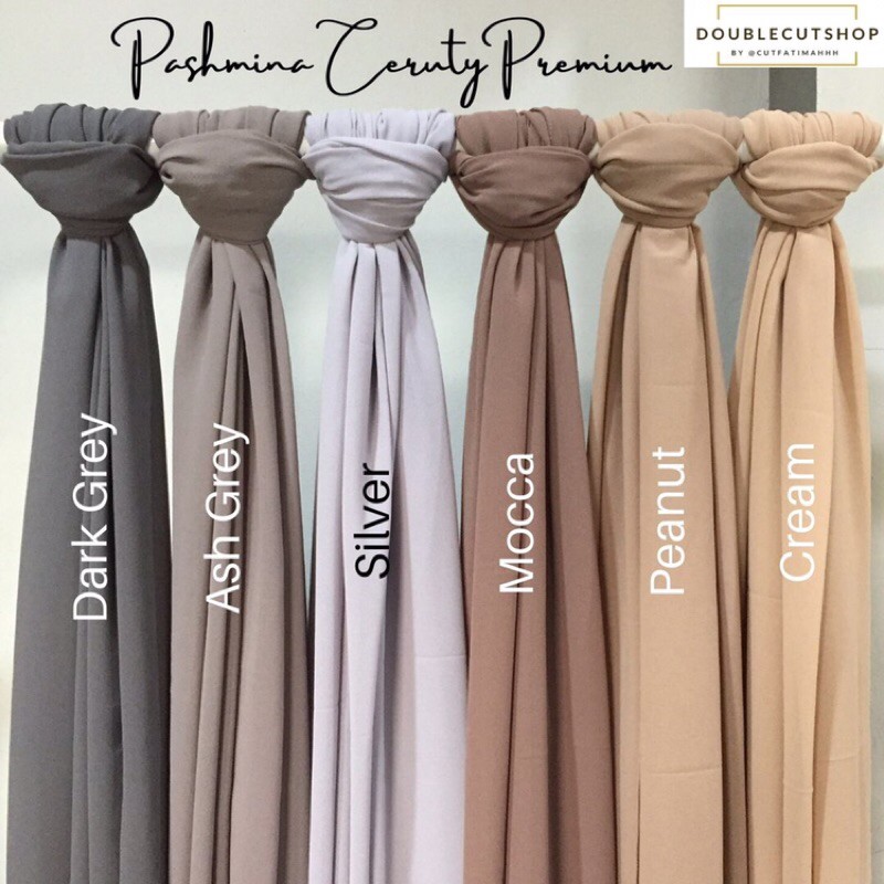 PASHMINA CERUTY PREMIUM // PASHMINA CERUTY WARNA NUDE | Shopee Indonesia