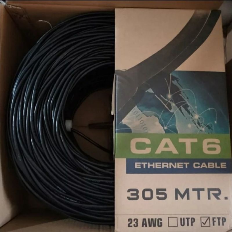 Kabel Lan Cat 6 FTP STP Outdoor Panjang 15 Meter Siap Pakai Cat6