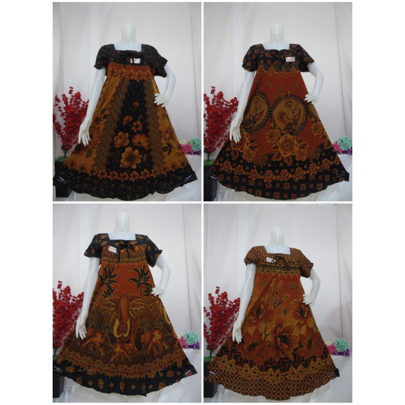 DASTER KLOK PITA KENCANA UNGU WARNA COKLAT