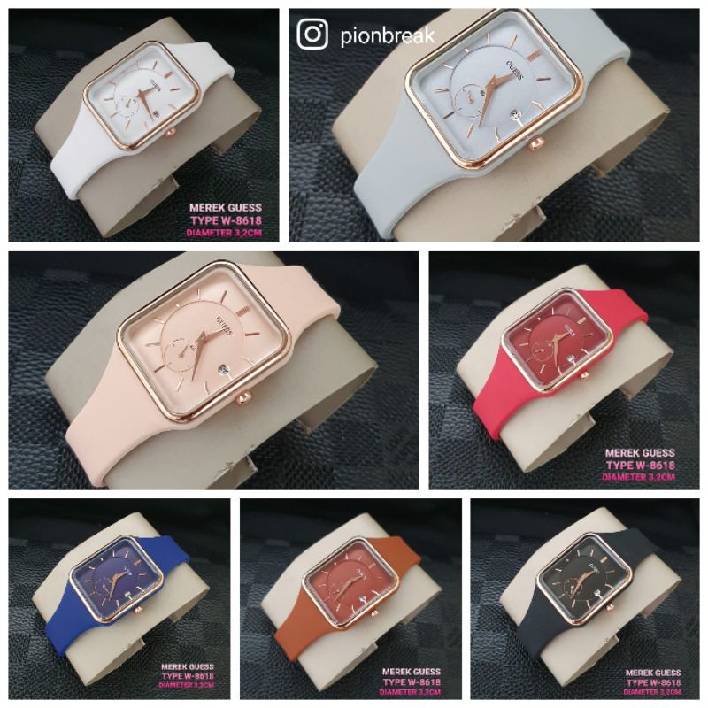 Jam Guess Wanita Karet | Guess rubber type W 8618